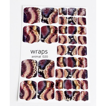 Wraps Stickers - Nálepky na estetickú pedikúru - SNAKE (BROWN)